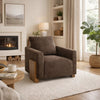 Tinz Accent Armchair | Chocolate Brown Polyester Seat & Reversible Back