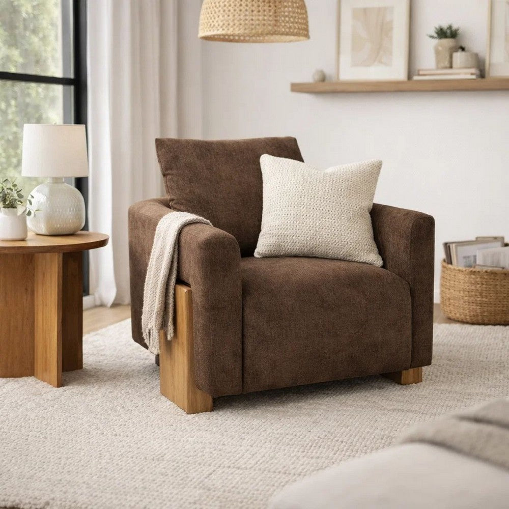 Tinz Accent Armchair | Chocolate Brown Polyester Seat & Reversible Back