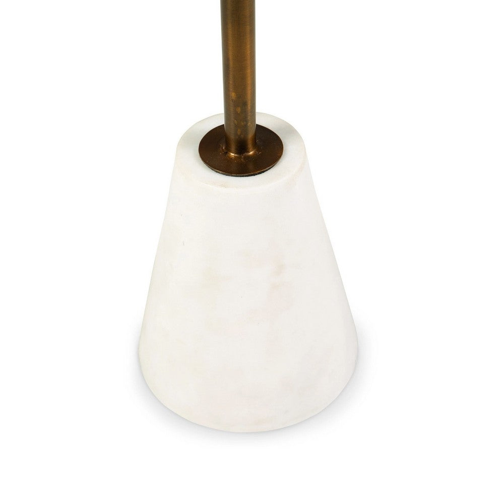 Cira Accent Table | 12" Round Black & White Marble Top | Gold Metal