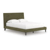 Lina Full Size Bed w Sage Green Polyester Upholstery | Tapered Legs