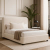 Riny California King Size Bed w Ivory Next Gen Nuvella Upholstery