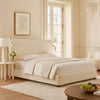 Riny California King Size Bed w Ivory Next Gen Nuvella Upholstery