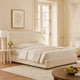 Riny California King Size Bed w Ivory Next Gen Nuvella Upholstery