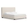 Riny Queen Size Bed w Ivory Next Gen Nuvella Upholstery | Block Legs