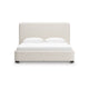 Riny Queen Size Bed w Ivory Next Gen Nuvella Upholstery | Block Legs