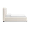 Riny Queen Size Bed w Ivory Next Gen Nuvella Upholstery | Block Legs