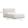 Riny Queen Size Bed w Ivory Next Gen Nuvella Upholstery | Block Legs