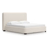 Riny King Size Bed w Ivory Next Gen Nuvella Upholstery | Block Legs