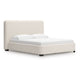 Riny King Size Bed w Ivory Next Gen Nuvella Upholstery | Block Legs