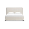 Riny King Size Bed w Ivory Next Gen Nuvella Upholstery | Block Legs