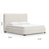 Riny King Size Bed w Ivory Next Gen Nuvella Upholstery | Block Legs