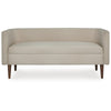 Wamy Accent Bench with Curved Back | 52" Beige Polyester | Brown Wood