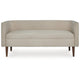 Wamy Accent Bench with Curved Back | 52" Beige Polyester | Brown Wood
