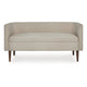 Wamy Accent Bench with Curved Back | 52" Beige Polyester | Brown Wood