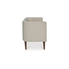 Wamy Accent Bench with Curved Back | 52" Beige Polyester | Brown Wood