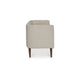 Wamy Accent Bench with Curved Back | 52" Beige Polyester | Brown Wood