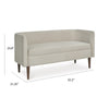 Wamy Accent Bench with Curved Back | 52" Beige Polyester | Brown Wood