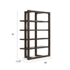 Kemu Modern Bookcase | 4 Open Shelves | 76" Rustic Dark Brown Wood