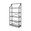 Meu Bookcase with 5 Clear Glass Shelves | 72" Antique Black Metal