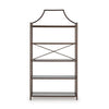 Gey Bookcase with 5 Clear Glass Shelves | 72" Antique Bronze Metal Frame