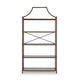 Gey Bookcase with 5 Clear Glass Shelves | 72" Antique Bronze Metal Frame