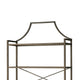 Gey Bookcase with 5 Clear Glass Shelves | 72" Antique Bronze Metal Frame