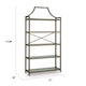 Gey Bookcase with 5 Clear Glass Shelves | 72" Antique Bronze Metal Frame