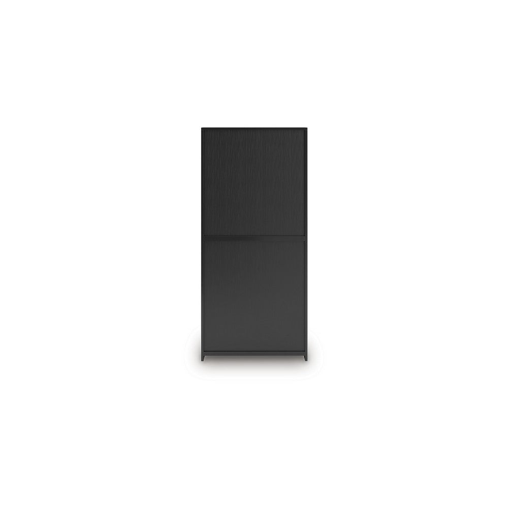Fleur Classic Bookcase | 6 Shelves | Butcher Block Back | 75" Black Brown