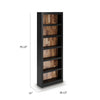 Fleur Classic Bookcase | 6 Shelves | Butcher Block Back | 75" Black Brown