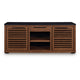 Kely Sideboard Credenza | 2 Slatted Doors | Open Cubbies | 66" Brown