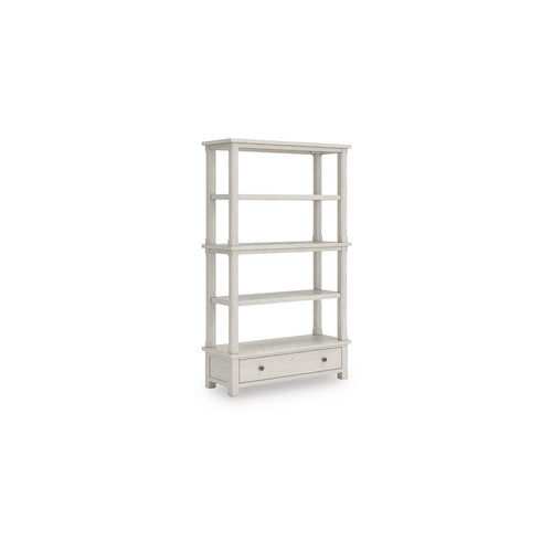 Lea Bookcase with 4 Shelves & Storage Drawer | 75" Antique White