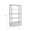 Lea Bookcase with 4 Shelves & Storage Drawer | 75" Antique White