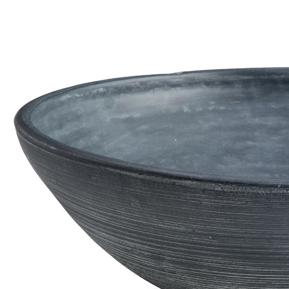 Mio Decorative Accessory Bowl | 16" Round Distressed Blue Terracotta