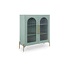 Aryi Accent Cabinet | 2 Fluted Arch Glass Doors | 40" Sea Green & Gold