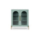 Aryi Accent Cabinet | 2 Fluted Arch Glass Doors | 40" Sea Green & Gold