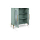 Aryi Accent Cabinet | 2 Fluted Arch Glass Doors | 40" Sea Green & Gold