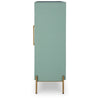 Aryi Accent Cabinet | 2 Fluted Arch Glass Doors | 40" Sea Green & Gold