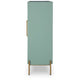 Aryi Accent Cabinet | 2 Fluted Arch Glass Doors | 40" Sea Green & Gold