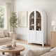 Deno Accent Curio Cabinet | 2 Arched Glass Doors | 74" White