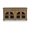 Bayi Accent Cabinet | 4 Arched Glass Doors & 2 Drawers | 68" Brown