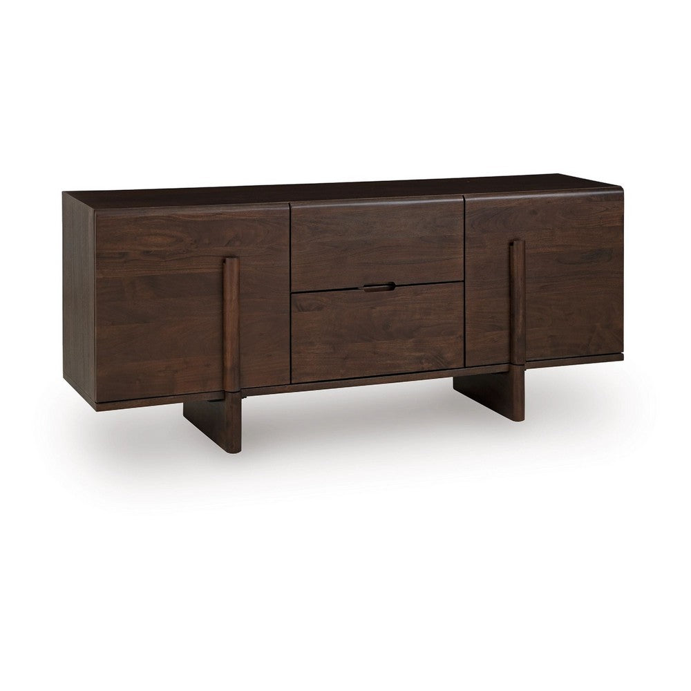 Kyi Accent Sideboard Cabinet | 2 Doors & Shelves | 63" Rich Brown