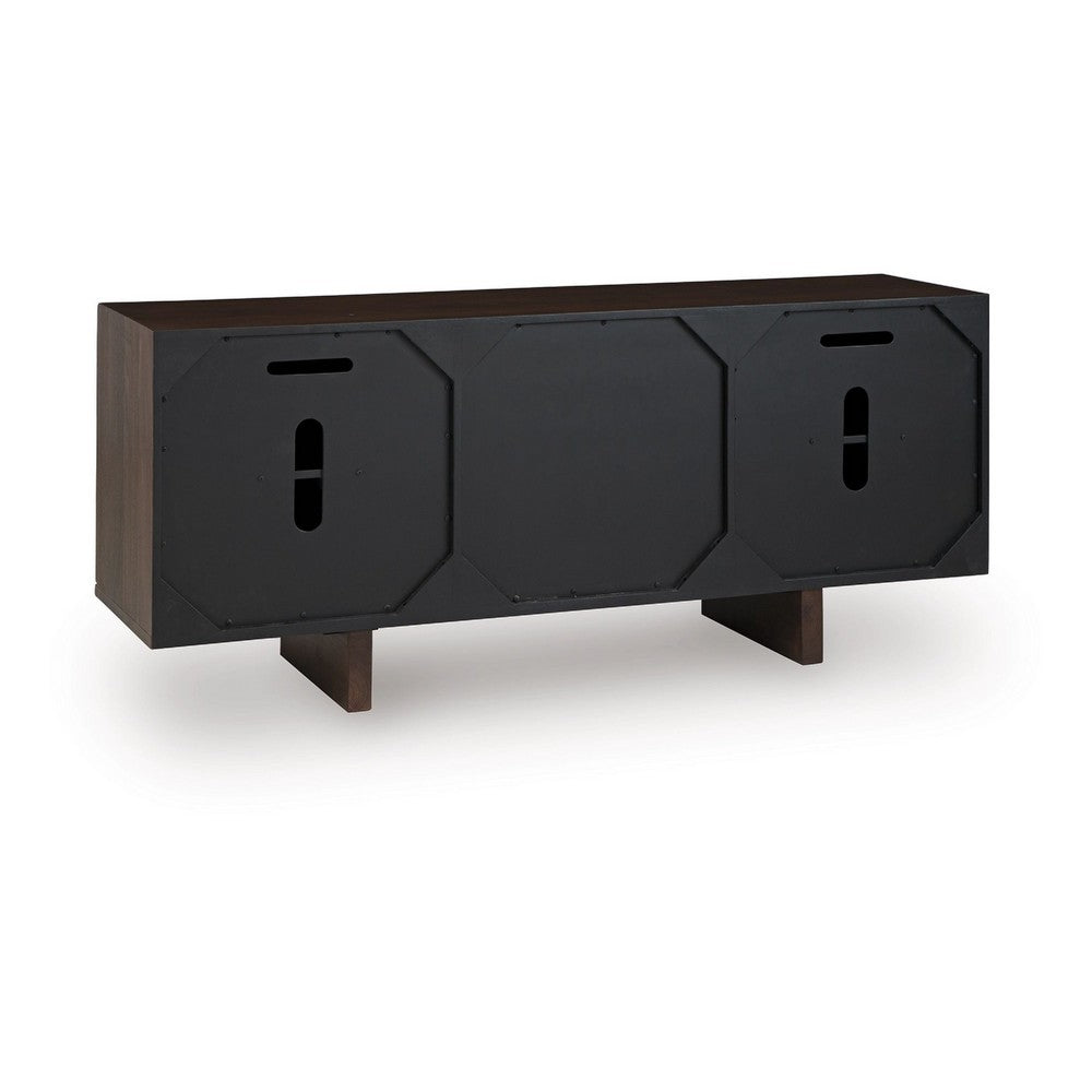 Kyi Accent Sideboard Cabinet | 2 Doors & Shelves | 63" Rich Brown