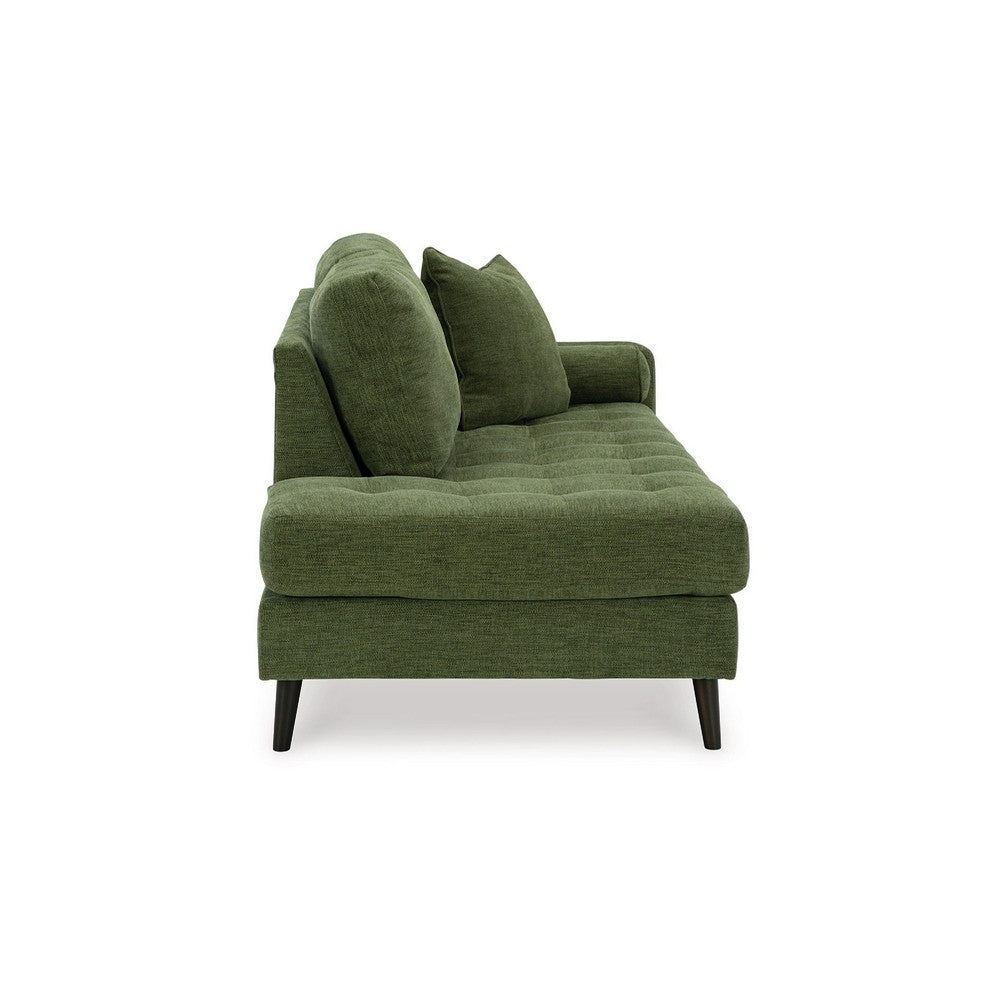 Bixy Right Arm Facing Corner Chaise | 2 Pillows | 75" Olive Green