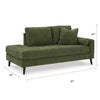 Bixy Right Arm Facing Corner Chaise | 2 Pillows | 75" Olive Green