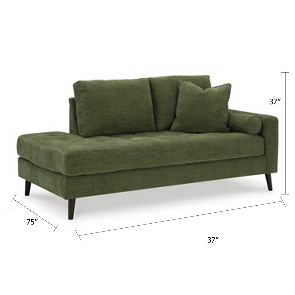 Bixy Right Arm Facing Corner Chaise | 2 Pillows | 75" Olive Green