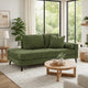 Bixy Right Arm Facing Corner Chaise | 2 Pillows | 75" Olive Green