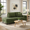 Bixy Right Arm Facing Corner Chaise | 2 Pillows | 75" Olive Green