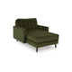Pir Lounge Chaise | Cozy Olive Green Tufted Velvet Upholstery 64"
