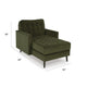 Pir Lounge Chaise | Cozy Olive Green Tufted Velvet Upholstery 64"