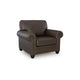 Fecy Sofa Armchair | Rolled Arms & Turned Legs | Umber Gray Faux Leather